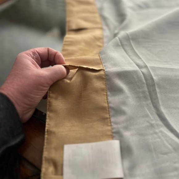 Sets of 2 Custom 39.5W X 96L Gold/Tan Double Lined Room-darkening Curtains - Picture 7 of 7